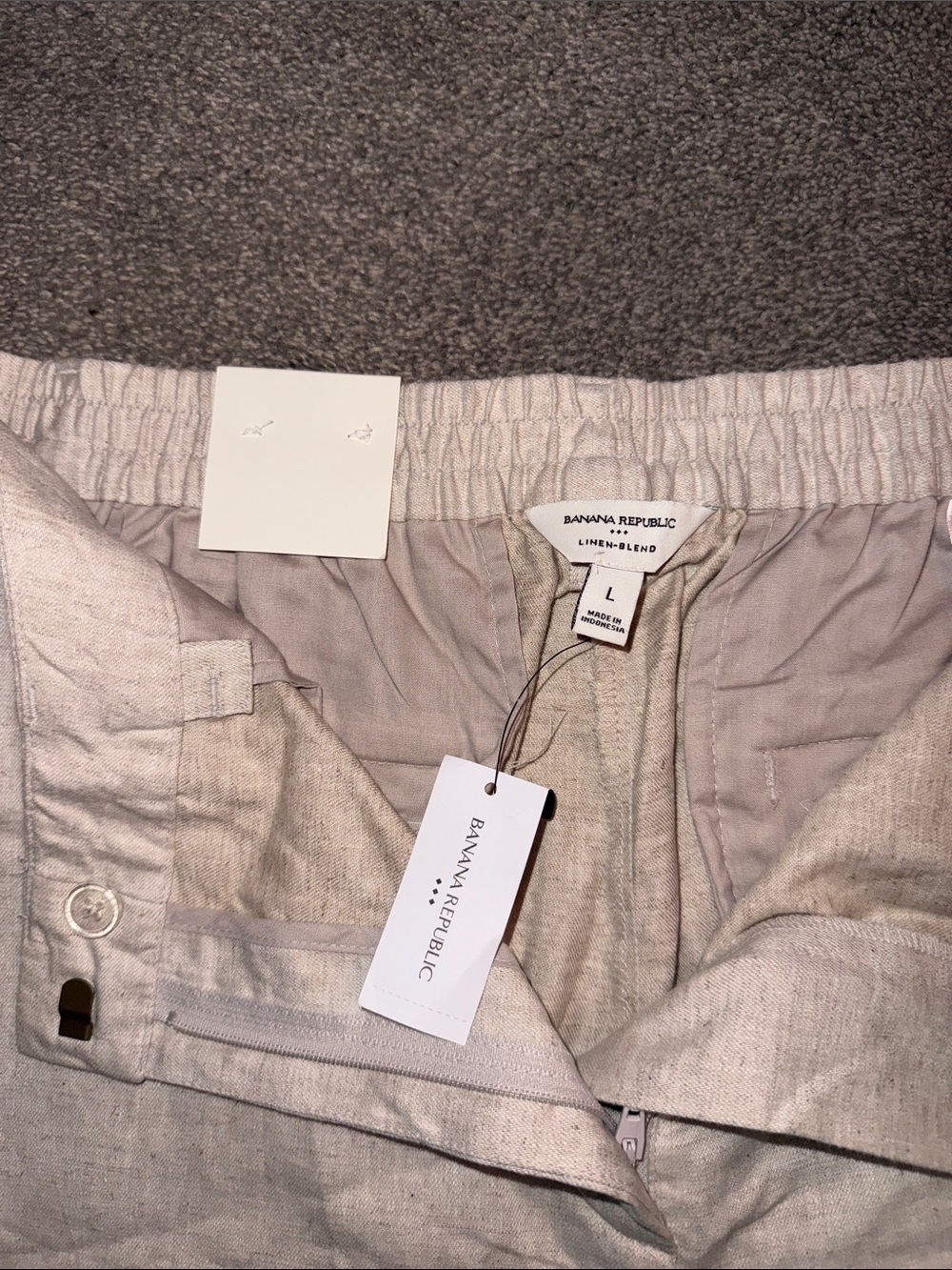 Women’s Light Beige Linen-Blend Casual Shorts
